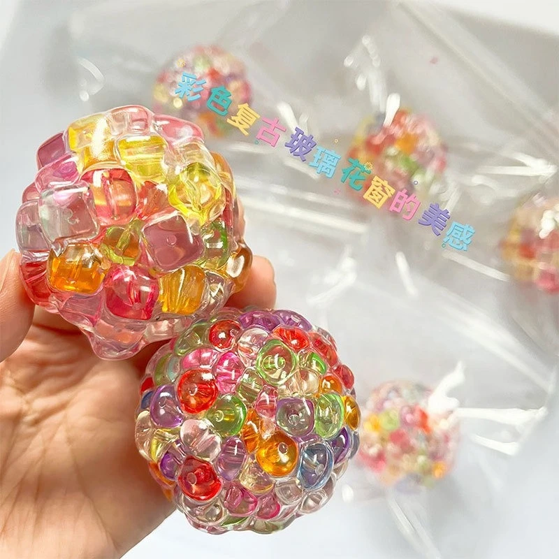 1-4PC Squishy Balls Ice Beads Stress Relief Toy Super Soft Sensory Fidget Toys for Adults Anxiety Relaxation Squeeze Gift