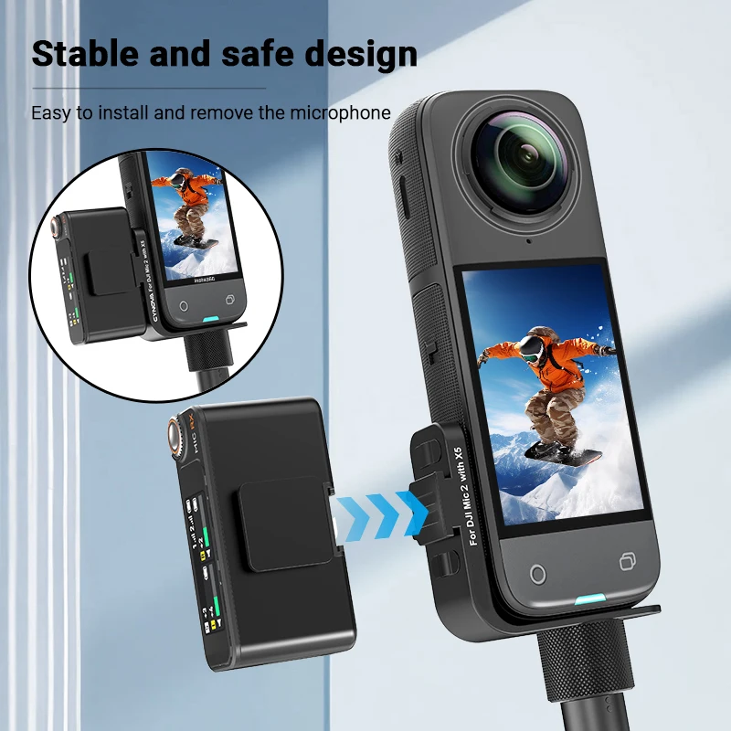 

Microphone Expansion for Insta360 X5 Cold Shoe Mount for DJI Mic 2 Receiver Audio Holder Bracket Adapter for X5 with Audio Cable