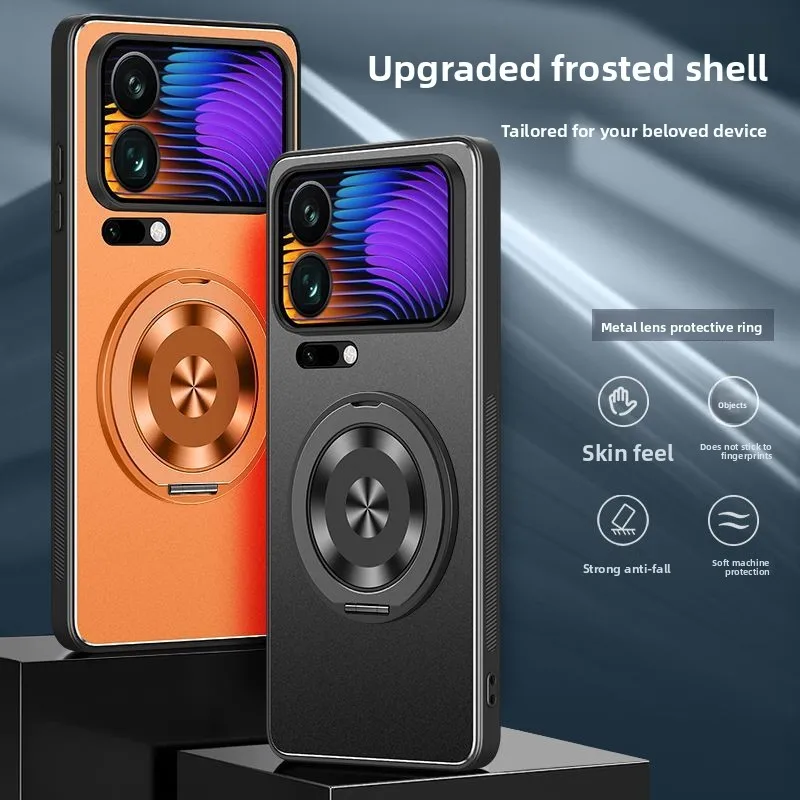 Чехол для Xiaomi 17 Pro Max новая подставка с кольцом матовый алюминиевый металлический объектив полное покрытие противоударный чехол Фото №5