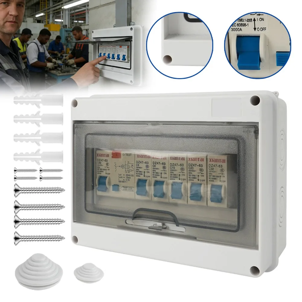 1 Set Verteilerkasten mit transparenter Abdeckung, verwendet in Wohnmobilwerkstätten, Garagen, Hotels und Studios.