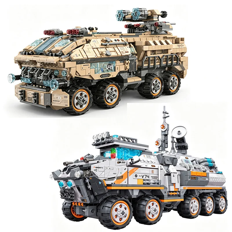 MOC Low-level Detection Vehicle Steel Rhinoceros Armored Vehicle Creative Building Block Model DIY Assembly Puzzle Toy Gift