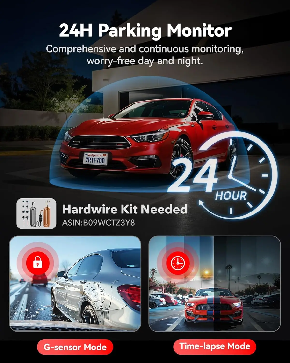 4K ドライブレコーダー 前後カメラ、2センサー、64GBカード付属、4K/2.5K+1080P デュアルドライブレコーダー 車載用 WiFi GPS内蔵、新登場