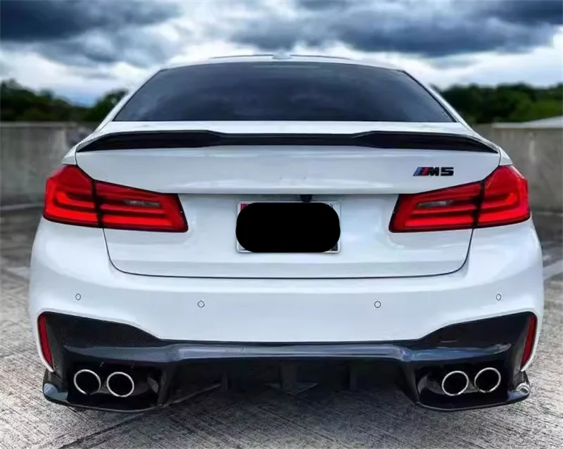 2017-2021 F90 CS نمط الخلفي سبويلر لسيارات BMW F90 ألياف الكربون الجافة الخلفية الأمتعة سبويلر M5 الذيل الجاف ألياف الكربون الخلفي سبويلر