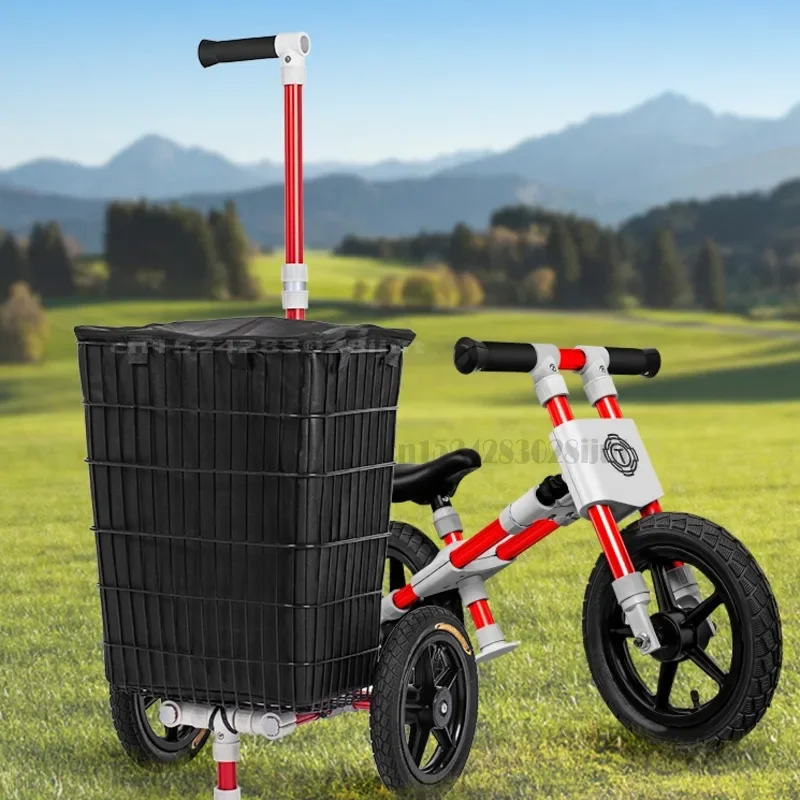 Outdoor Bicycle Trailer Bike Jogger Multifunctional Storage Camping Cart Shopping Cart with Telescopic rod Large capacity 55L