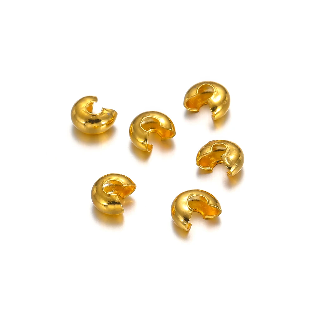 50pcs Stainless Steel Open Crescent Positioning Spacer Beads for DIY Jewelry Bracelets Necklaces Making Supplies Wholesale