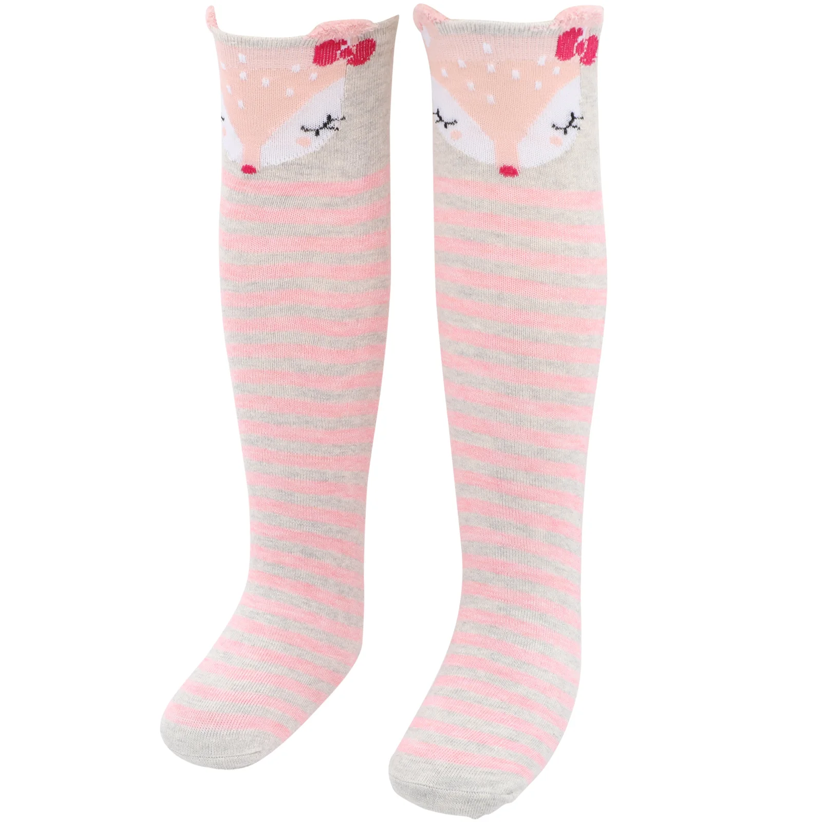 

Гольфы из чесаного хлопка для девочек, детские длинные чулки, теплые детские носки с животным принтом длиной выше икры