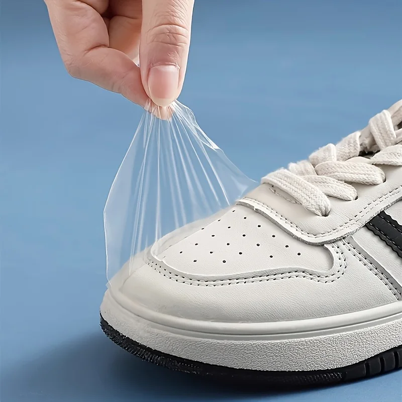 30/90Pcs Shoe Toe Rain Stickers Clear Films Shoe Head Stain Removal Wear Resistant Dirt Resistant Waterproof Shoe Stickers