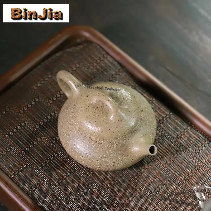 190ml Yixing Purple Clay Teapots Artists Handmade Column Scoop Pot Raw Ore Coarse Sand 16 Mesh Section Mud Kettle Zisha Tea Set view 2