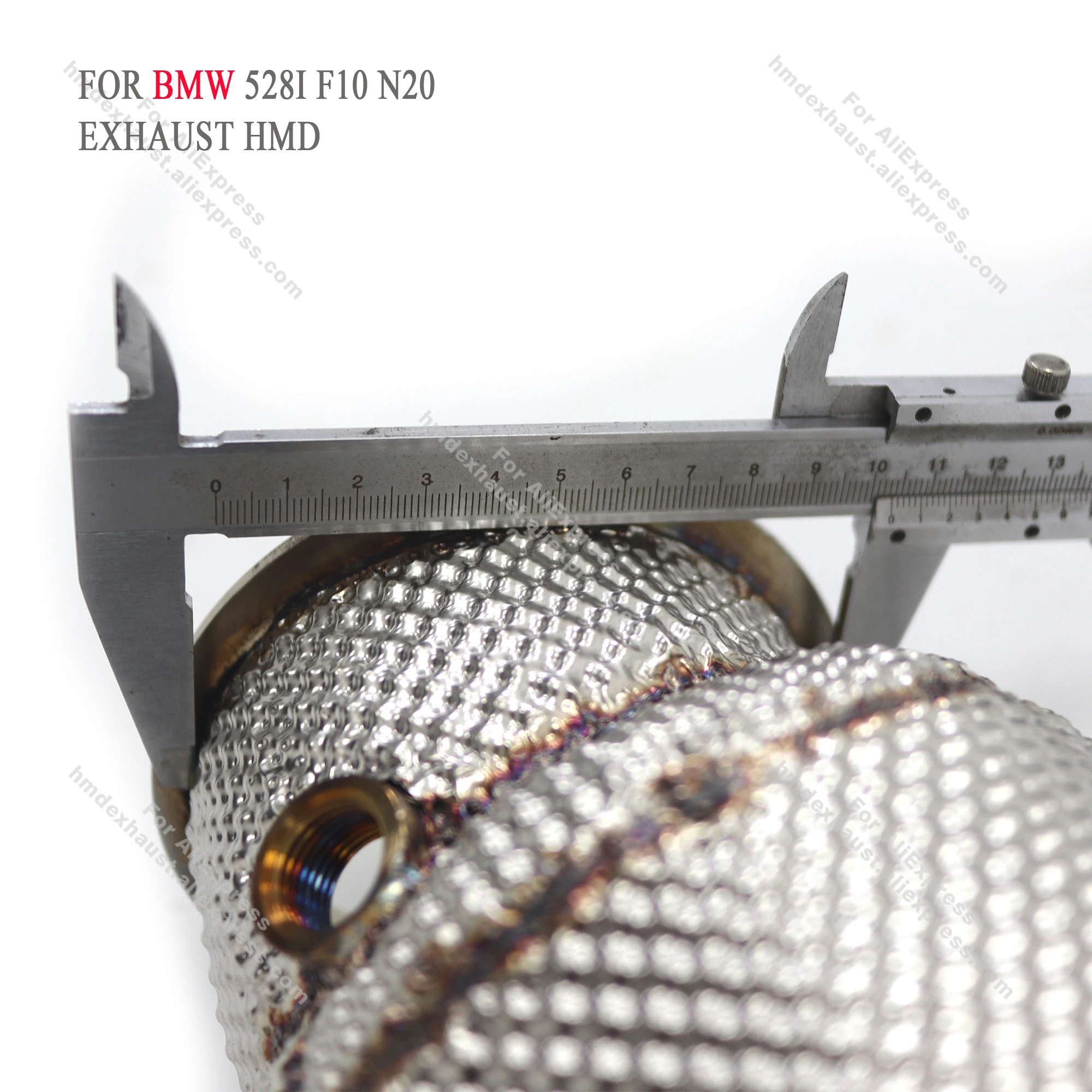 HMD رائجة البيع أنبوب السفلي المحفف لسيارات BMW 528I F10 N20 أنبوب عادم أداء الفولاذ المقاوم للصدأ مع درع الحرارة