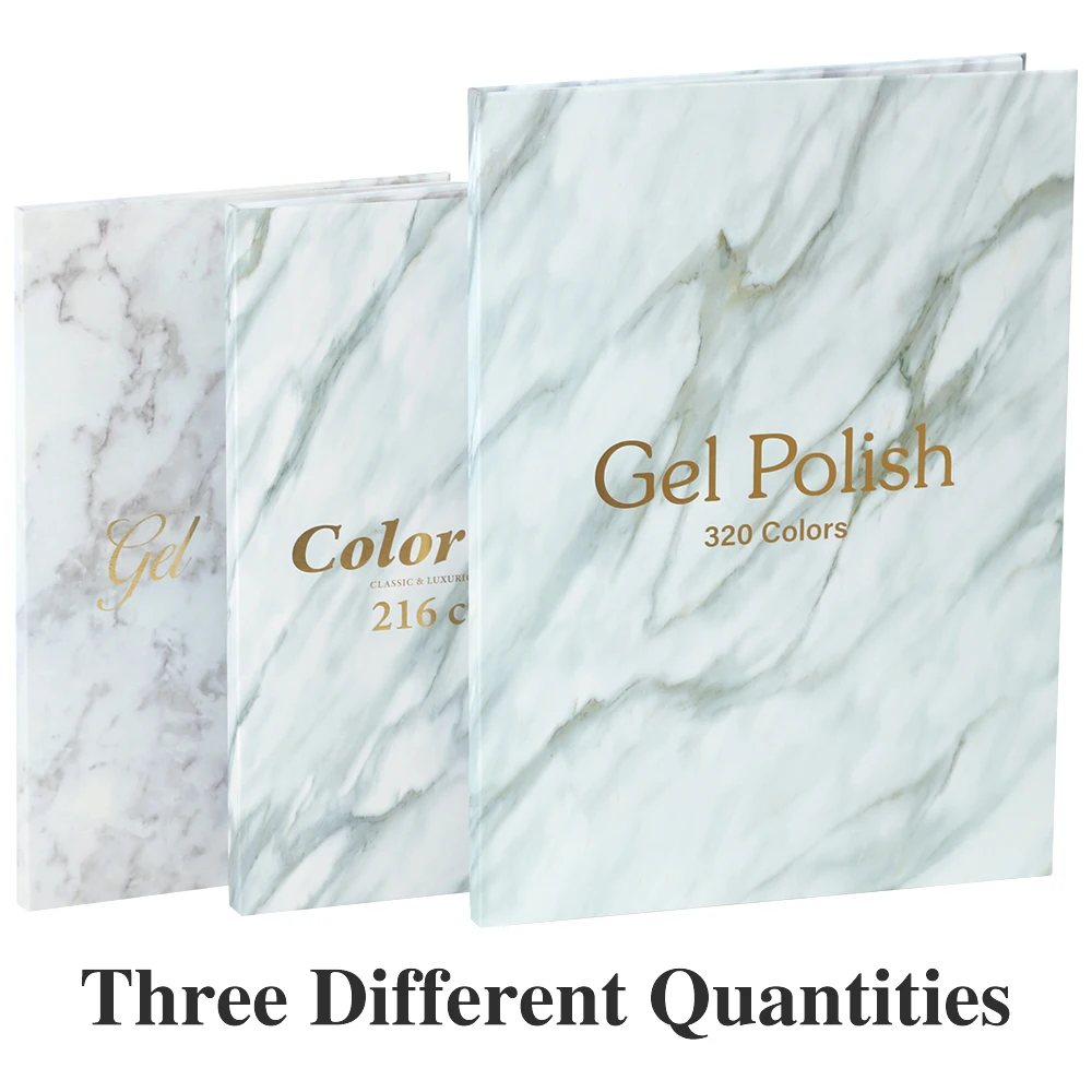160/216/320 Colors Marbling Nail Display Book Nail Polish Books With Fake Nails Tips False Nails Styles Showing Book Nails Tool