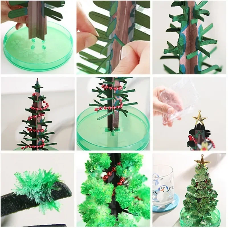 Kerstbomen Met Magische Groei Voor Volwassenen En Kinderen, Cellofaanbomen, Bloemenspeelgoed, Leuke Diy Kerstcadeaus, Familie Holi