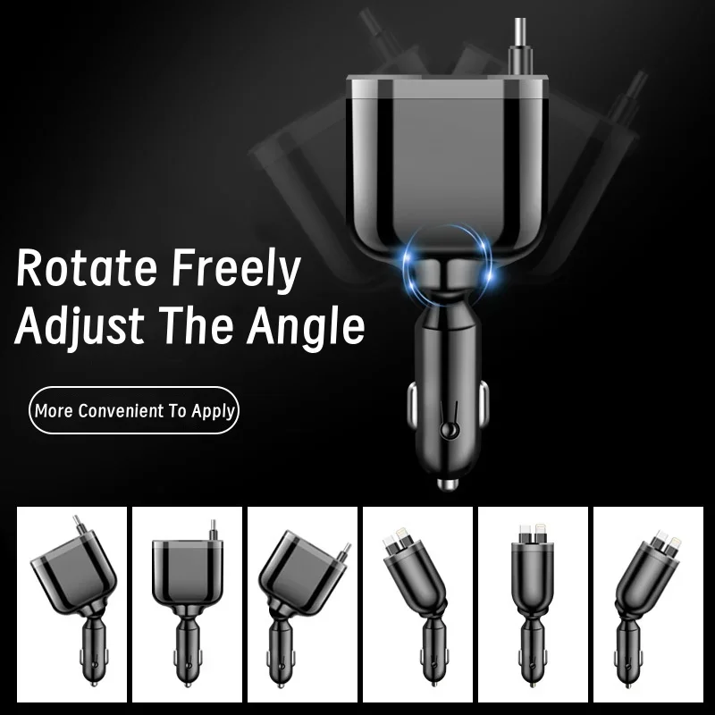 5-in-1 Cigarette Lighter with Intelligent Digital Display,Expandable USB,Car Phone Charger, Car Fast Charging,Hot Selling