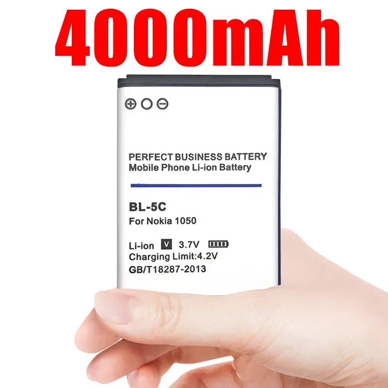 BL-5C Bl5c Bl 5c Replacement Li-ion Lithium Battery 4000mah for Nokia 1112 1208 1600 2610 2600 N70 N71