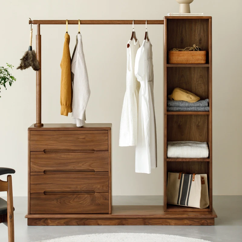 

Nordic solid wood chest coat rack integrated