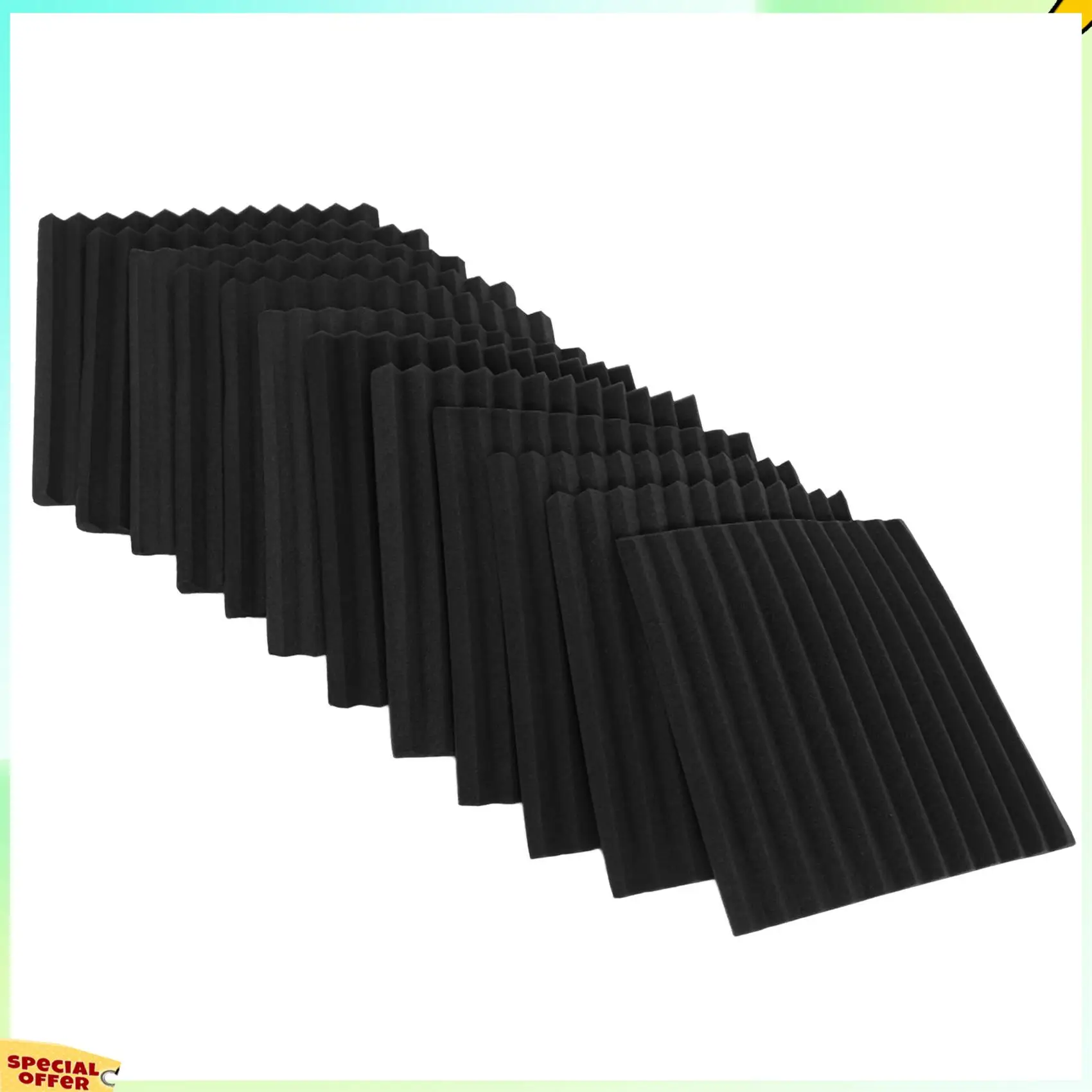 

TURE 48 Pack- Acoustic Panels Foam Engineering Sponge Wedges Soundproofing Panels 1Inch X 12 Inch X 12Inch