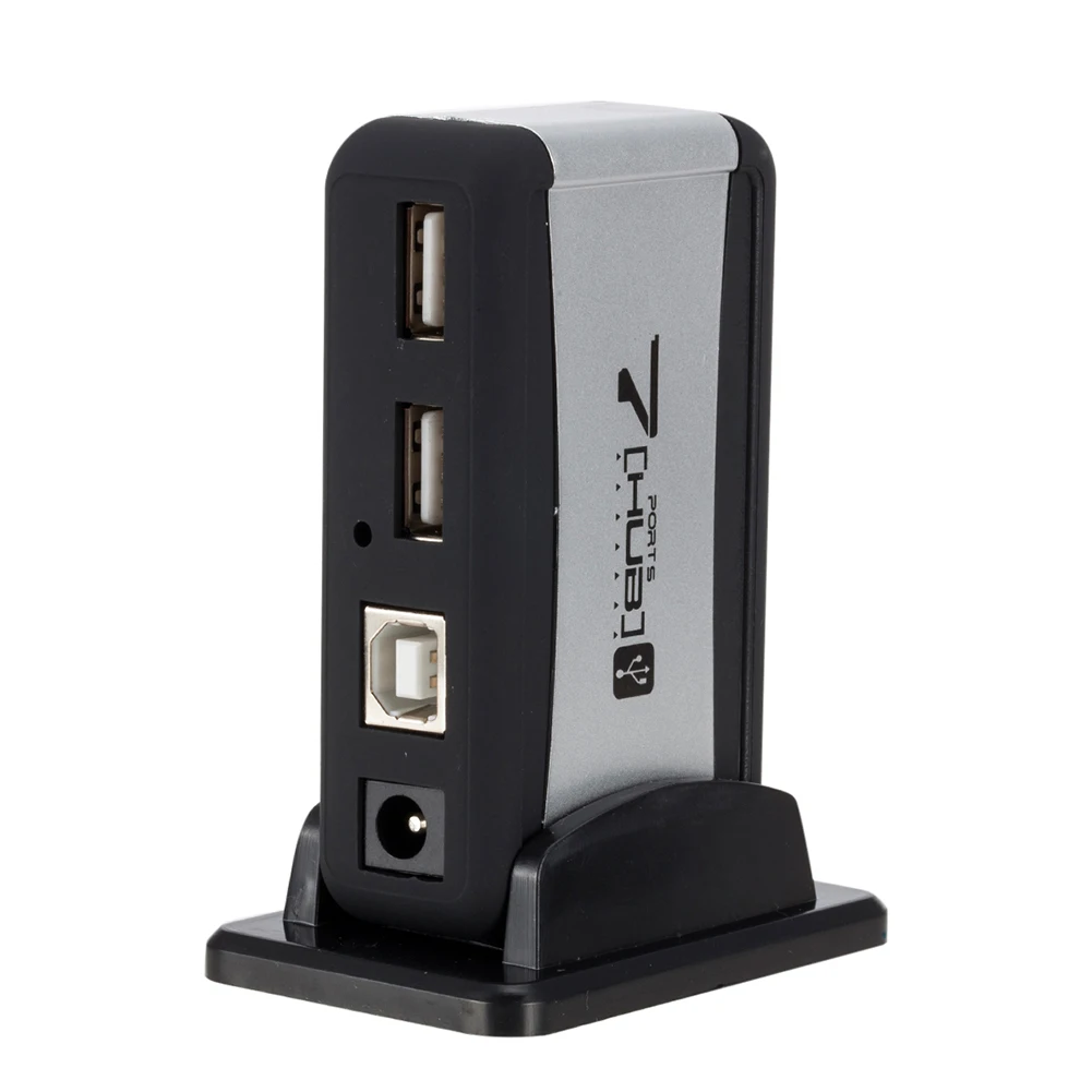 

Вертикальный 7-портовый концентратор USB 2.0, мульти-разветвитель USB с адаптером питания, аксессуары для ПК