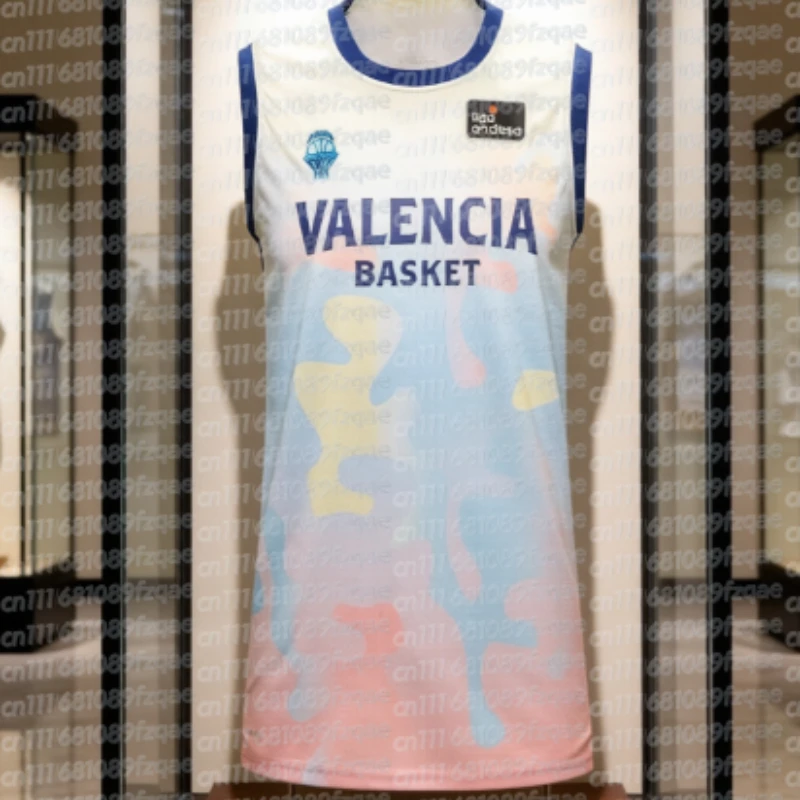 Nova Camisa de Basquete Valencia Trendy com Impressão 3D, Colete de Basquete da Espanha para Adultos e Crianças, Roupas Esportivas Respiráveis e de Secagem Rápida para a Família