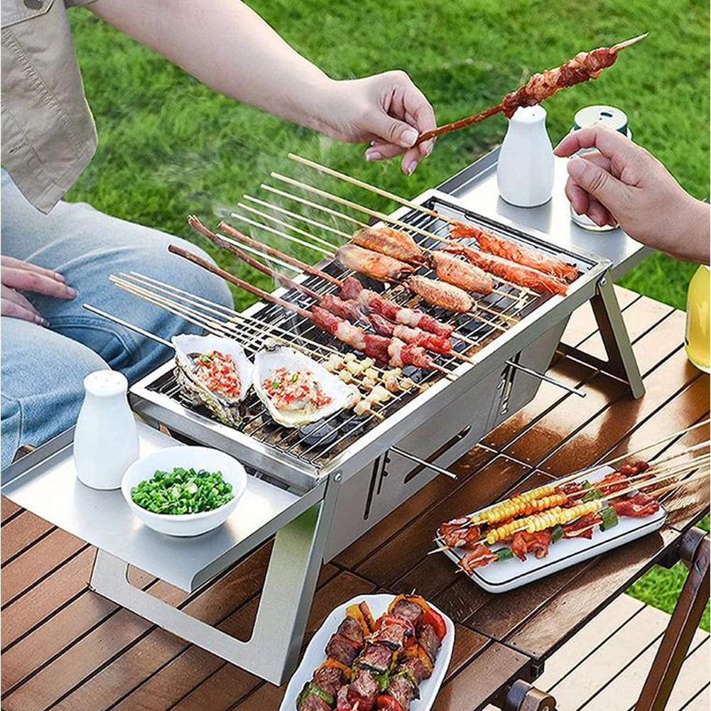 

Складная горелка для барбекю из нержавеющей стали, портативная уличная гриль для пикника, плита, посуда, оборудование для кемпинга на открытом воздухе, кемпинга, пешего туризма