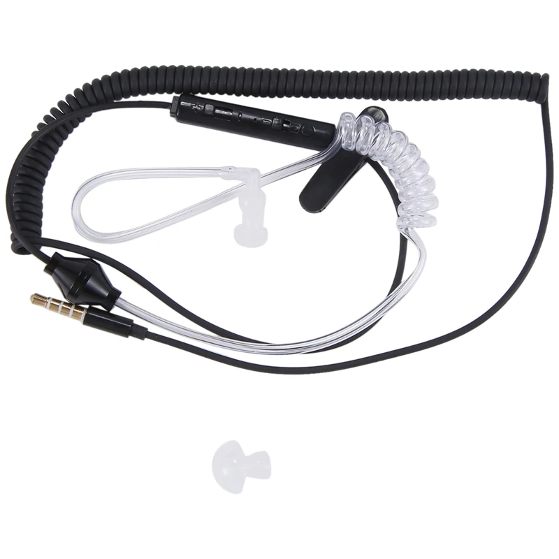 Single Side Earphone In-Ear Stereo Mono Earbud Headphones Noise Isolating Earbuds With Mic Spring Coil Reinforced Cord