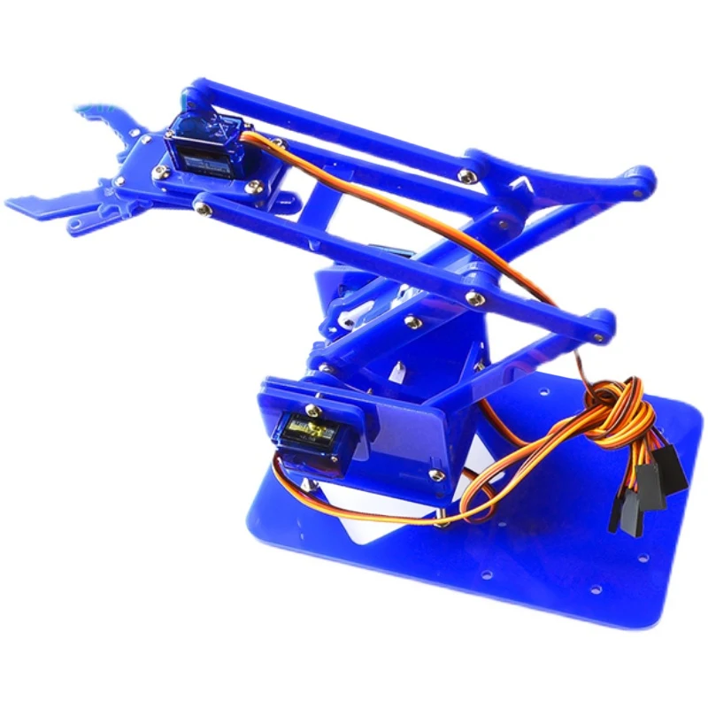 Arduino UNO R3 Acryl-Roboterarm, 4-Grad-Freiheitsroboter, mechanischer Arm, Servo, elektronisches Experiment, DIY-Kit