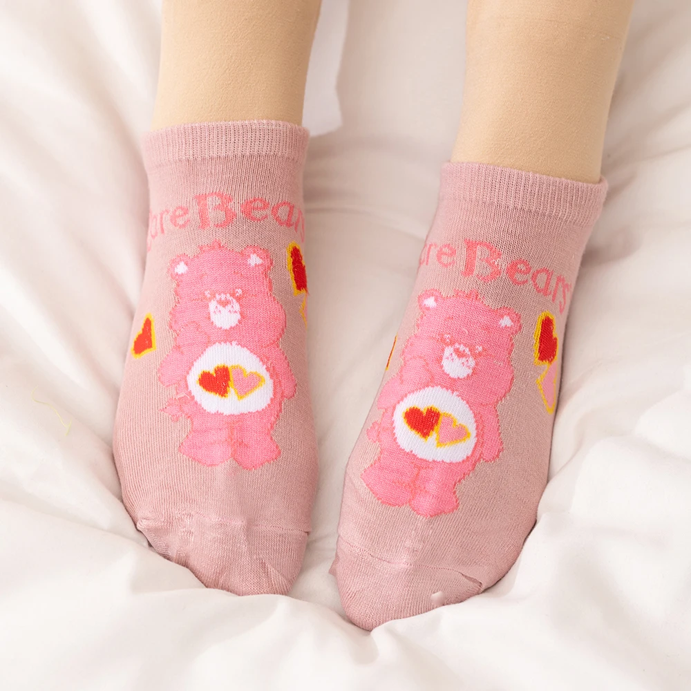 Care Bears Summer Autumn Breathable Soft Retro Simple Low Ankle Socks Colorful Cartoon Bear Versatile Short Socks