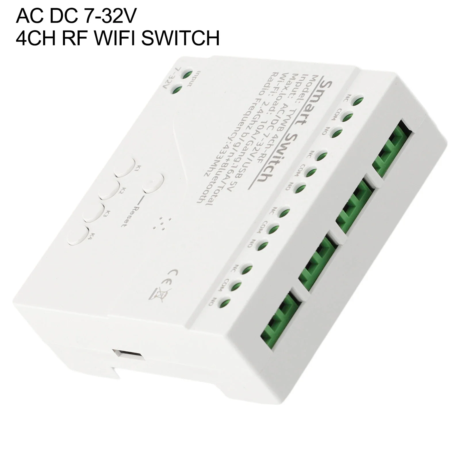 

Релейный модуль Wi-Fi RF 4CH, переключатель для Tuya, для Smart Life Control DC 5 32 В переменного тока 85 250 В, совместимый с голосовым помощником