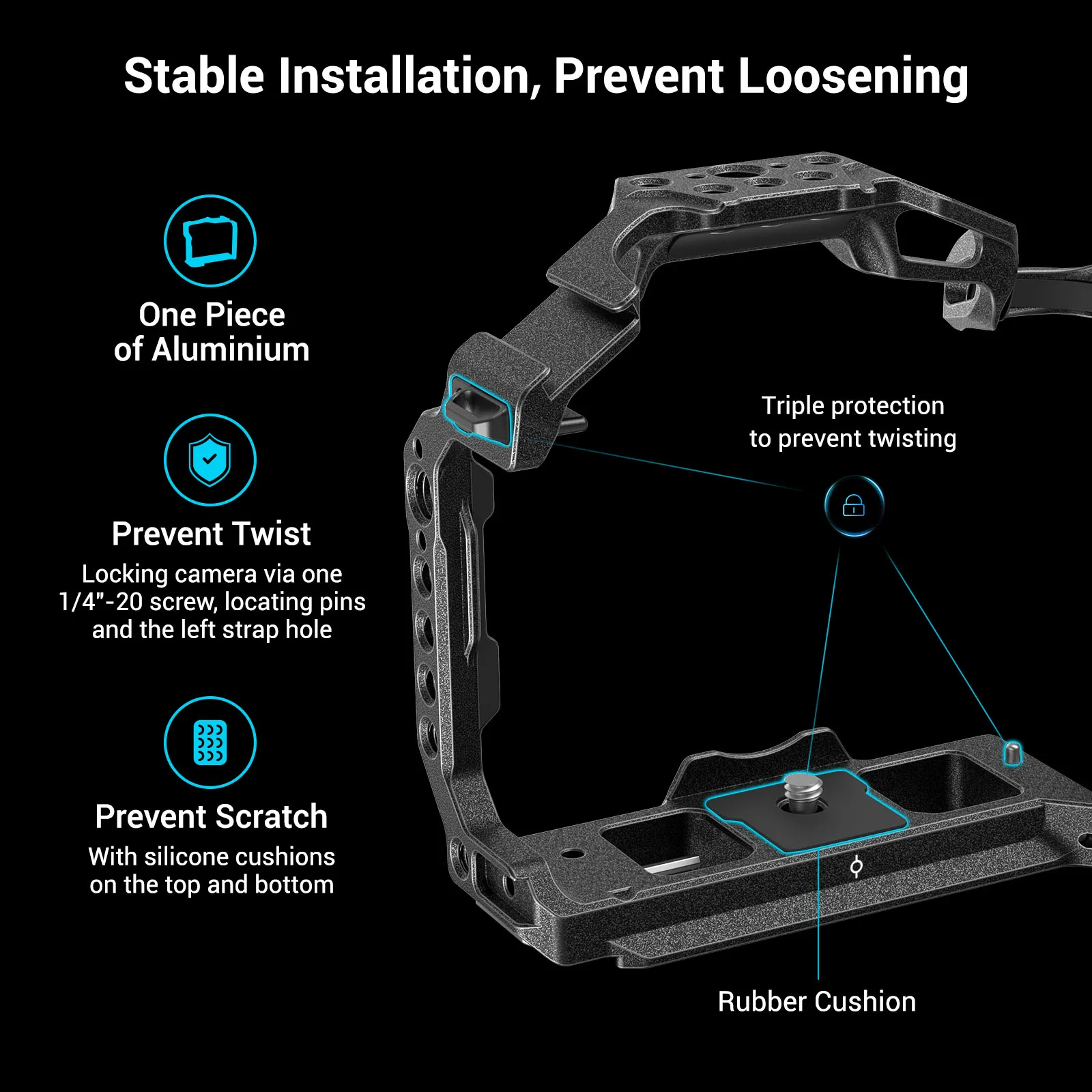 SmallRig-jaula negra Mamba EOS R5C RCamera con abrazadera de cable HDMI y Kit de mango superior para cámara Canon EOS R5, R5C y R6 3233/3234