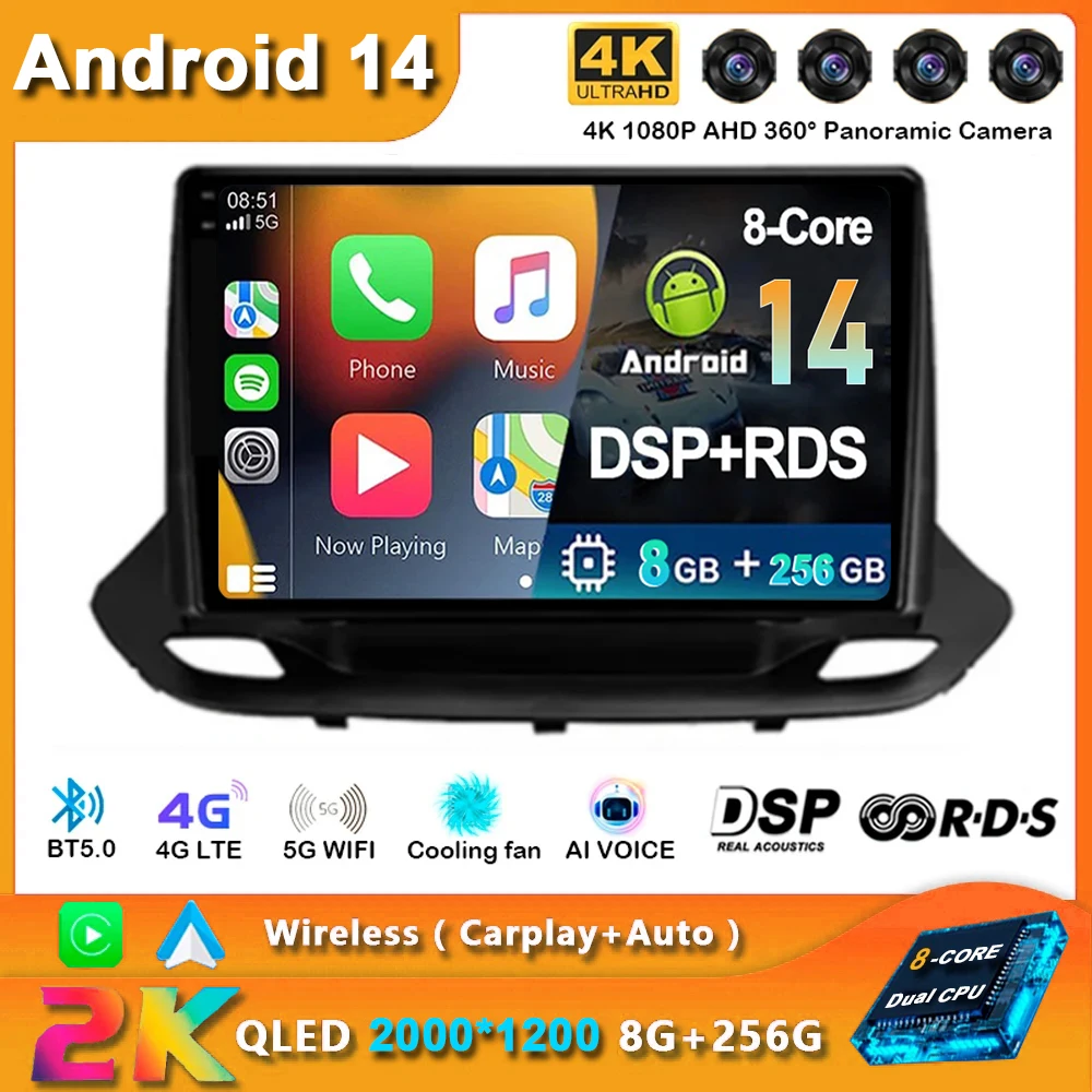 

9" For Chevrolet Menlo 2020 - 2022 DSP WIFI Android 14 Car Radio Multimedia Video Player Navigation GPS Autoradio Carplay BT