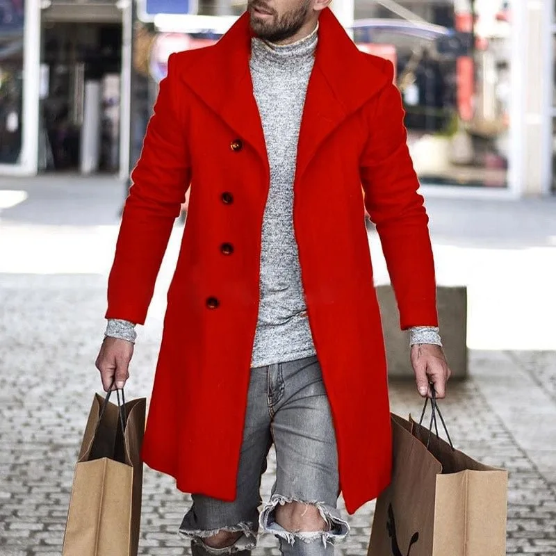 Mens Coat 2024 New Casual Men Coat Winter 6 Colors Men Coats Winter Formal Mens Trench Coat Jacket  Size S-4Xl Outdoor