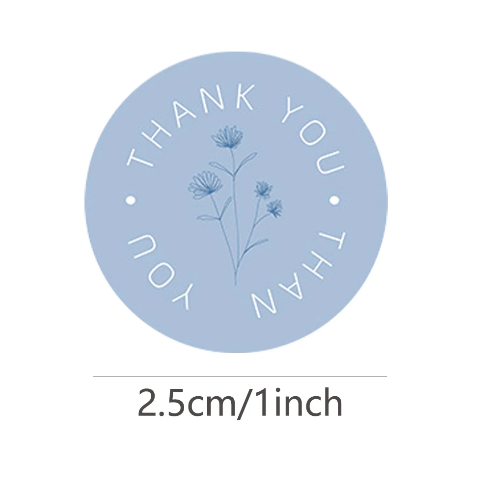 สติกเกอร์ขอบคุณขนาด1นิ้ว500ชิ้นป้ายผนึกซองจดหมายสติกเกอร์เครื่องเขียนรูปดอกกุหลาบสำหรับตกแต่งของขวัญวันเกิดในงานเทศกาล