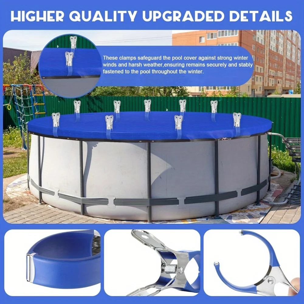 مشابك مناشف عملاقة للشاطئ مع غطاء واقٍ ومشابك مناشف معدنية مقاومة للرياح للغسيل والشاطئ والملابس السميكة #5