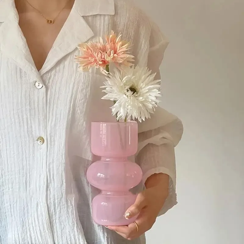 Ornement en verre médiéval de bureau – Vase rétro de couleur unie, bouteille créative pour plantes et fleurs hydroponiques