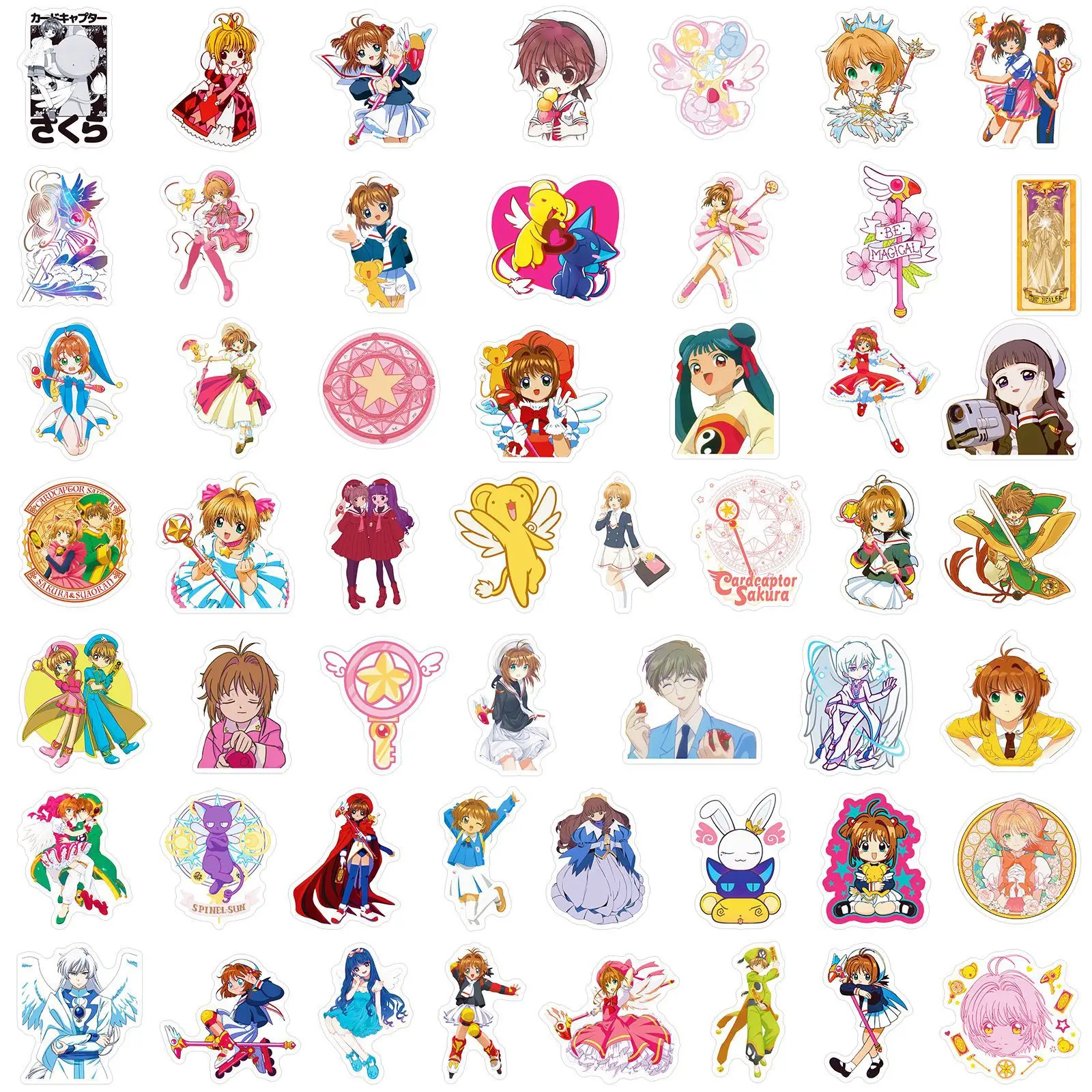 50Pcs Card Captor Sakura Stikers Funny Anime Decals Magic Sticker Luggage Laptop Guitar Car Bike Cartoon Decoration Kids Toys