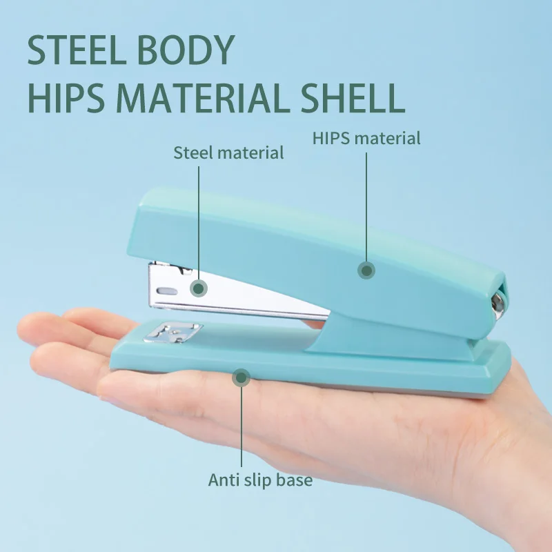 Deli Fashion Stapler 1PC, Smooth-Line Design, Tricolor Options, Stylish & Functional for School & Office Use