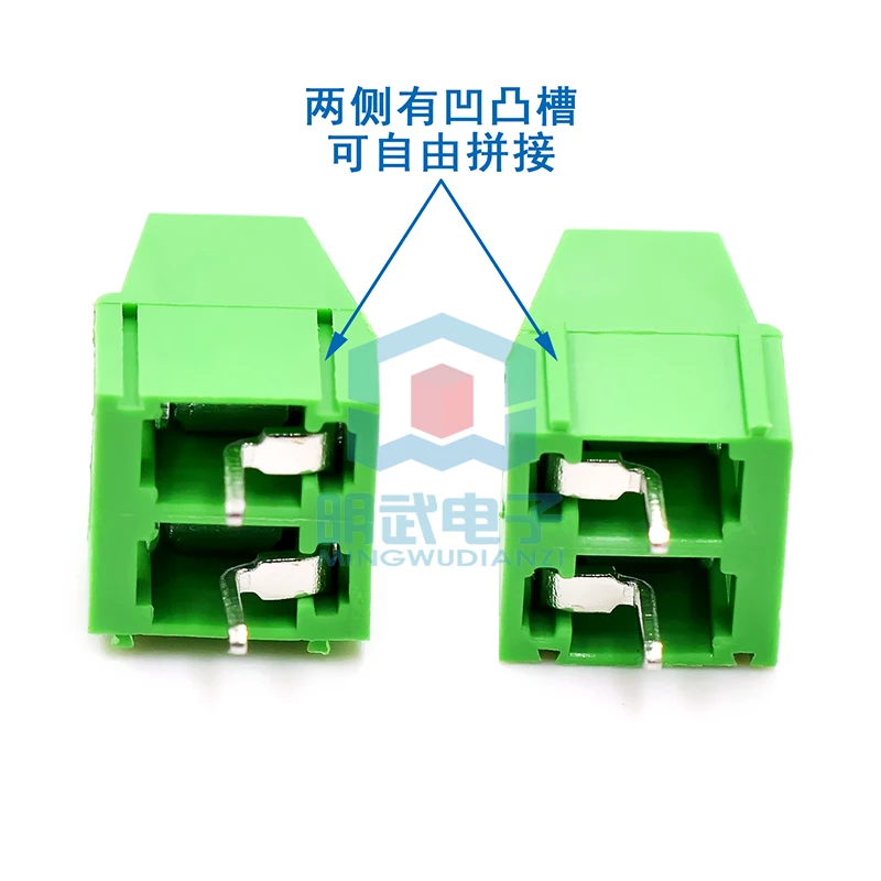 Screw-type PCB Terminal Block KF128-2P 3P Terminal Block 5.08mm Can Be Spliced Tinned Copper Feet