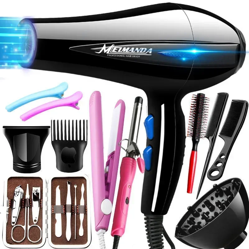 

Hair Dryer 2200W Professional Powerful Hair Dryer Fast Heating Hot And Cold Adjustment Ionic Air Blow Dryer with Air Collecting