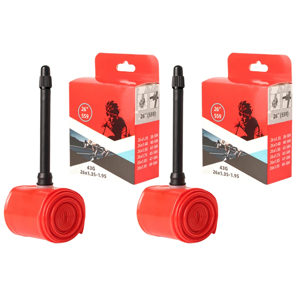 

26-дюймовый велосипед для внутренней трубки из ТПУ, набор из 2 шт., с клапаном Presta и адаптером рамы для улучшения устойчивости к проколам