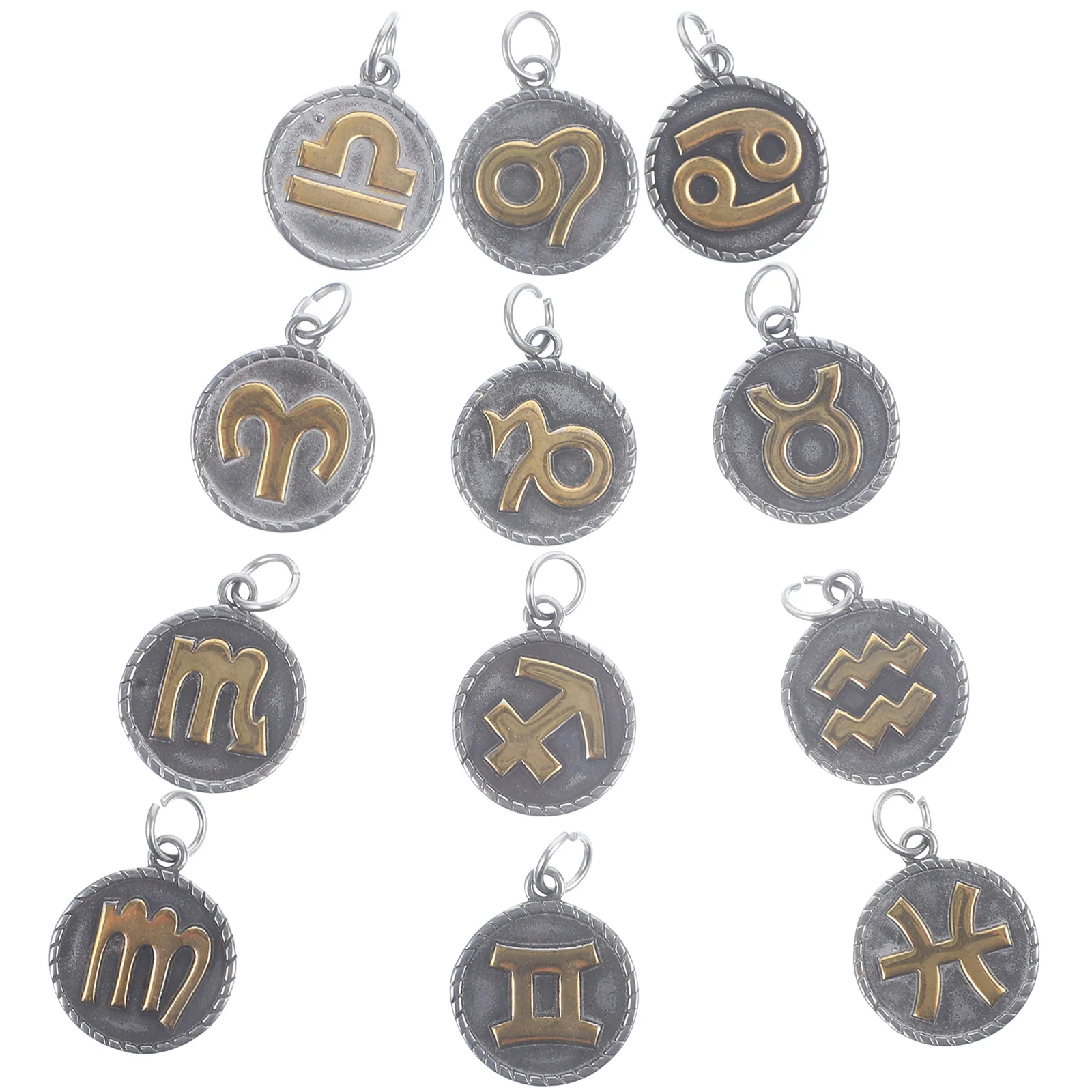 

12pcs Diy For Jewelry Bag Hanging Ornament Making Keychain Pendant Bag Hanging Ornament Stainless Steel Diy Pendants