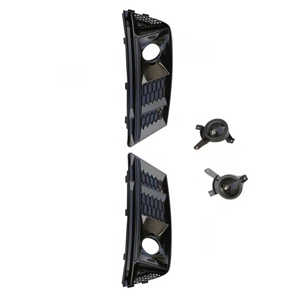 YWDZ-Fog Light Grille Bezel Lid For Front Bumper Hood Trim For A4 A4L S4 B9 2017-2018
