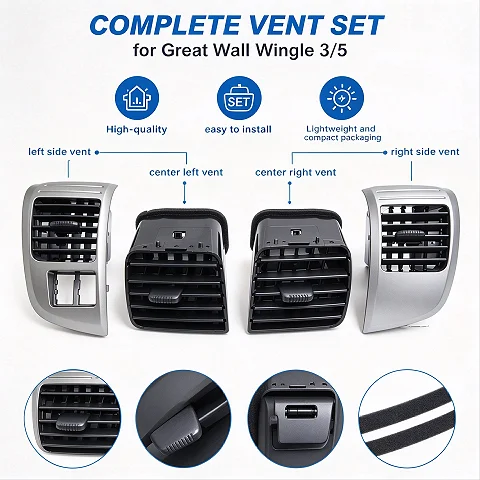 2/4Pcs Center Console A/C Air Vent Outlet for Great Wall Wingle 3/5 Dashboard Air Conditioning Vent Replacement