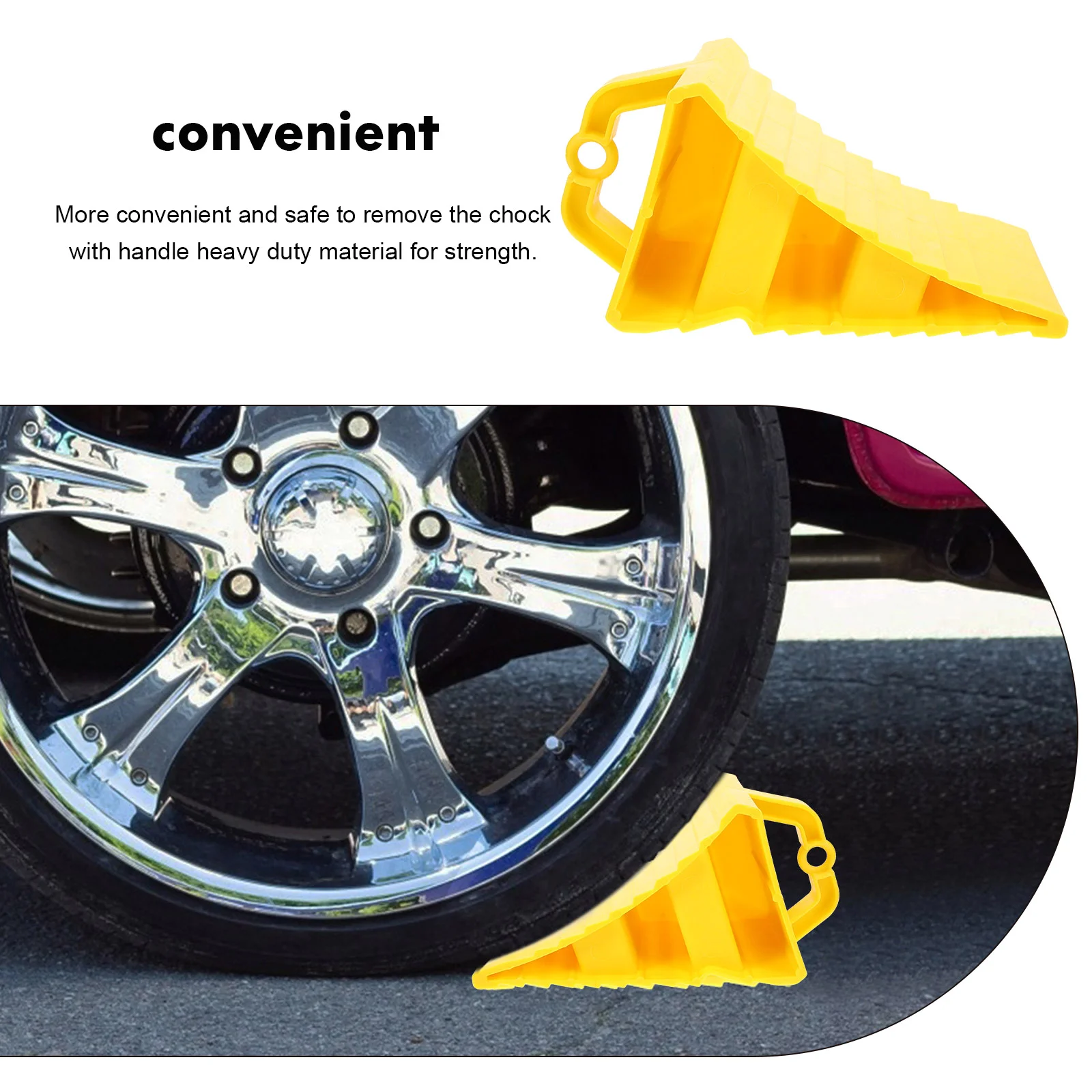 2 Pcs Non-Slip Retainer Vehicle Stoper Wheel Chocks Skid Resist Tire Stopper Device Rubber Car Tires