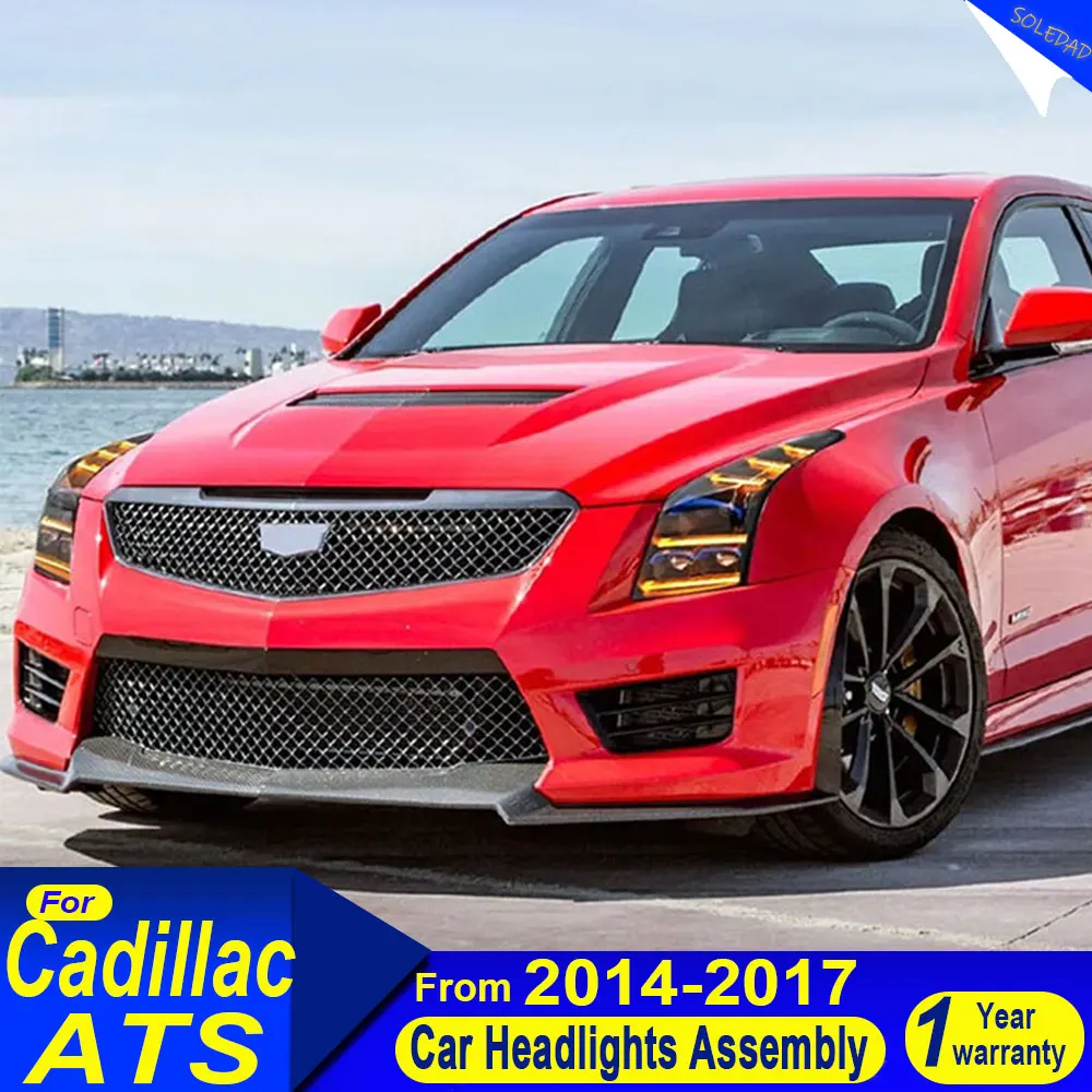 

Светодиодные фары для Cadillac ATS, 2014-2018 гг., с функциями поворотников, дальнего света и проектора Angel Eye