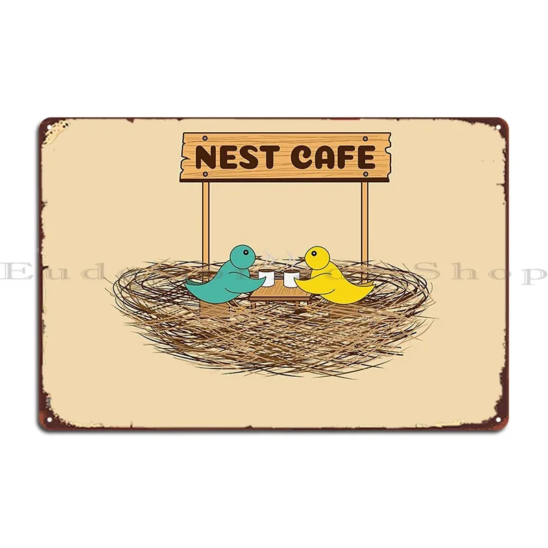 Металлический плакат-гнездо для кафе, дизайнерский плакат, Настенный декор, дизайнерский классический оловянный плакат-значок