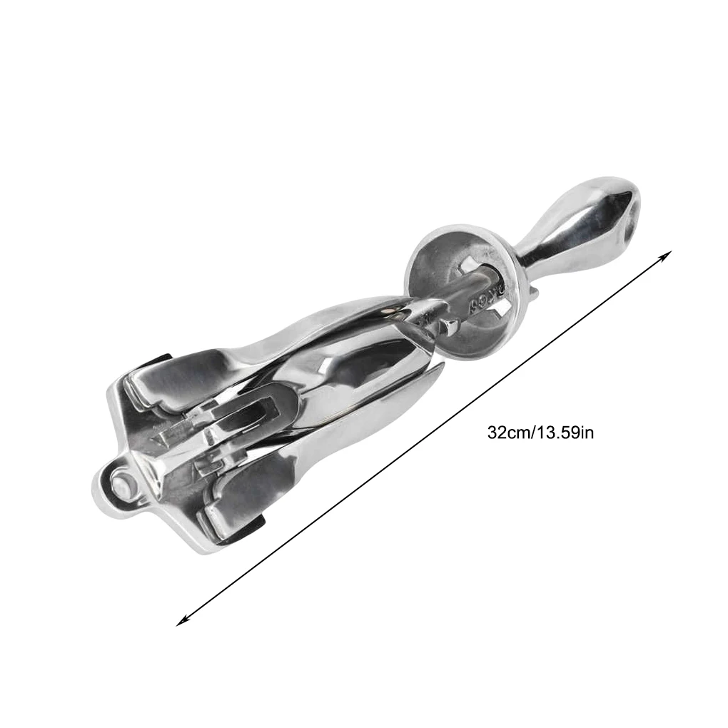 Folding Grapnel 1 5kg Stainless Steel Solid Anchor Docking Umbrella-Type Grapnels Exquisite Craft Kayak Watercraft
