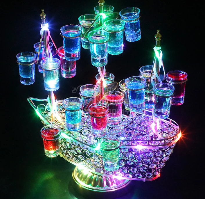 New Sailing Glow Cocktail Rack Glow Creative LED Bar KTV Spirits Swallow Cup Bullet Cup Holder