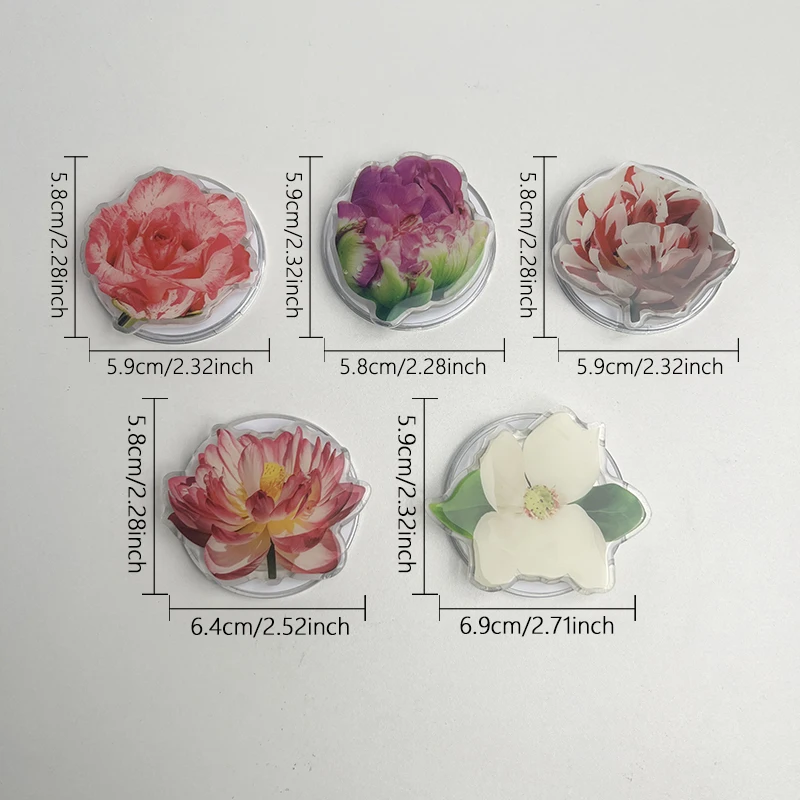 Elegante suporte de telefone acrílico de lótus soquete magnético aperto suporte de telefone para magsafe iphone mac samsung anel seguro expansão de dedo