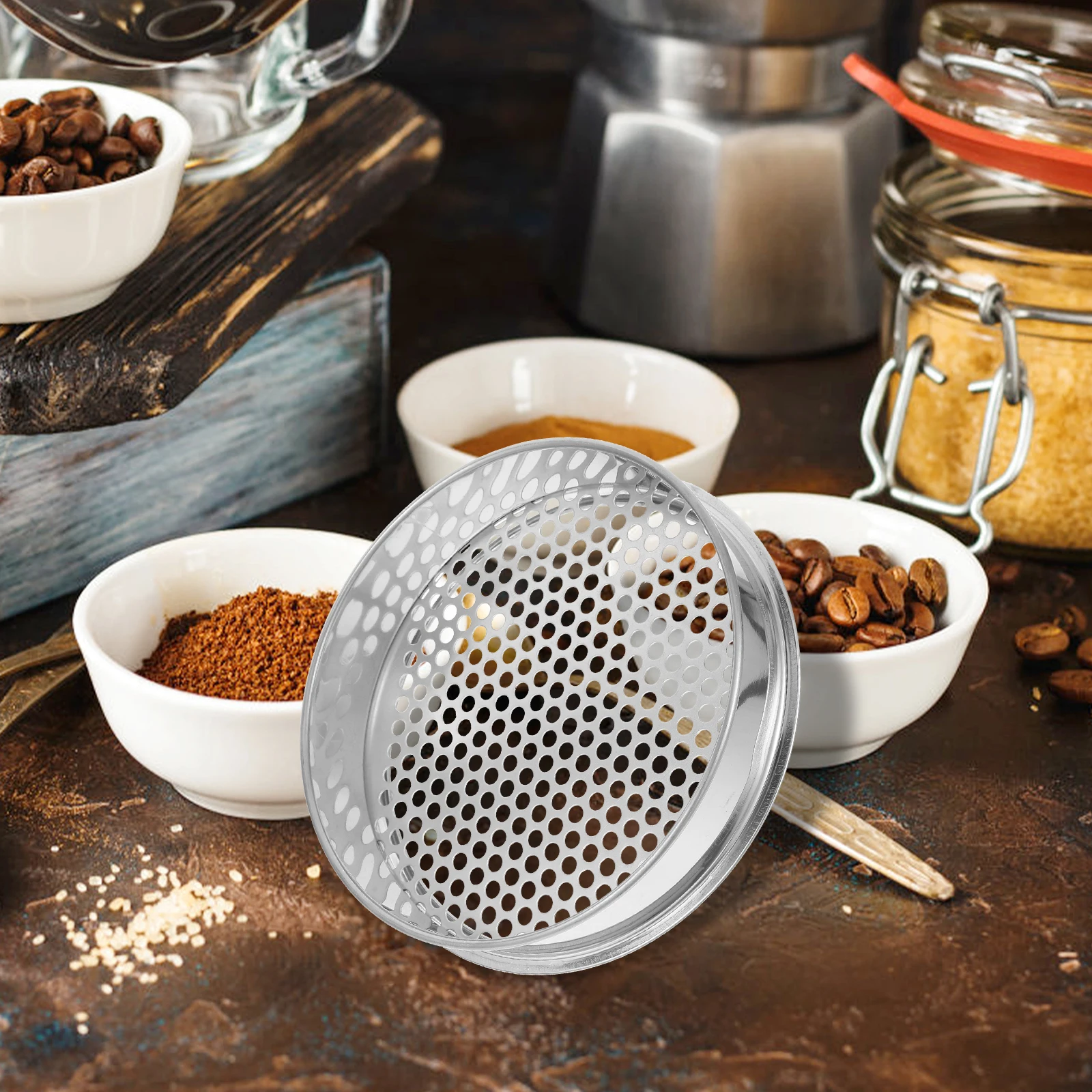 

Round Stainless Steel Garden Soil Sifter Sand Gravel Compost Sieve Tool 7mm Mesh Dirt Rock Sifting Pan Durable Efficient Sifting