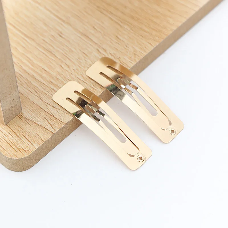 20pcs 3 Colors Metal Square Hair Clips Lady Hairpins Snap BB Hairpin Base for DIY Jewelry Making Women Hairgrip Hair Accessories