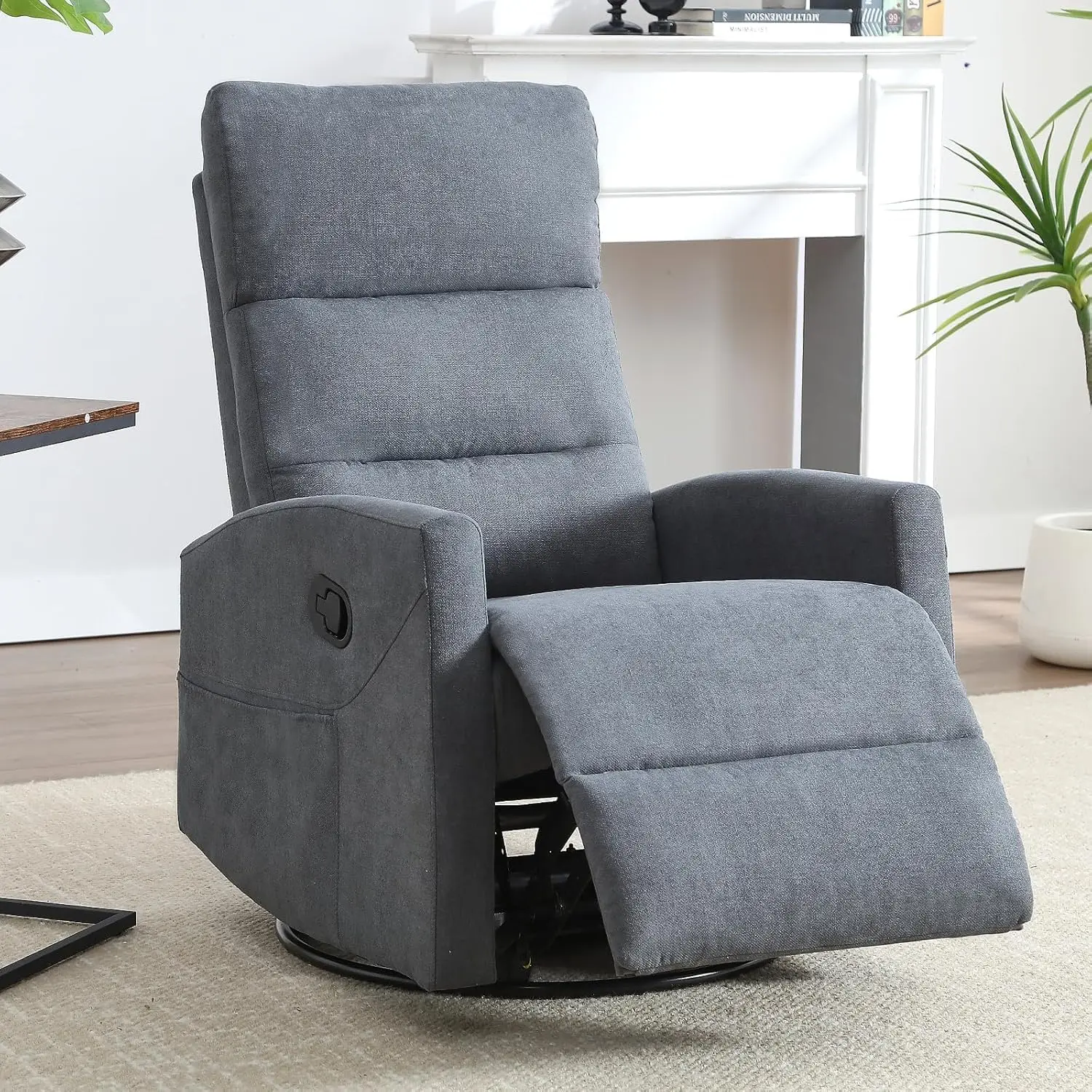 360° Swivel Rocker Recliner Chair for Small Spaces, Manual Reclining Chair for Adults, Rocking Glider Chair, Customized