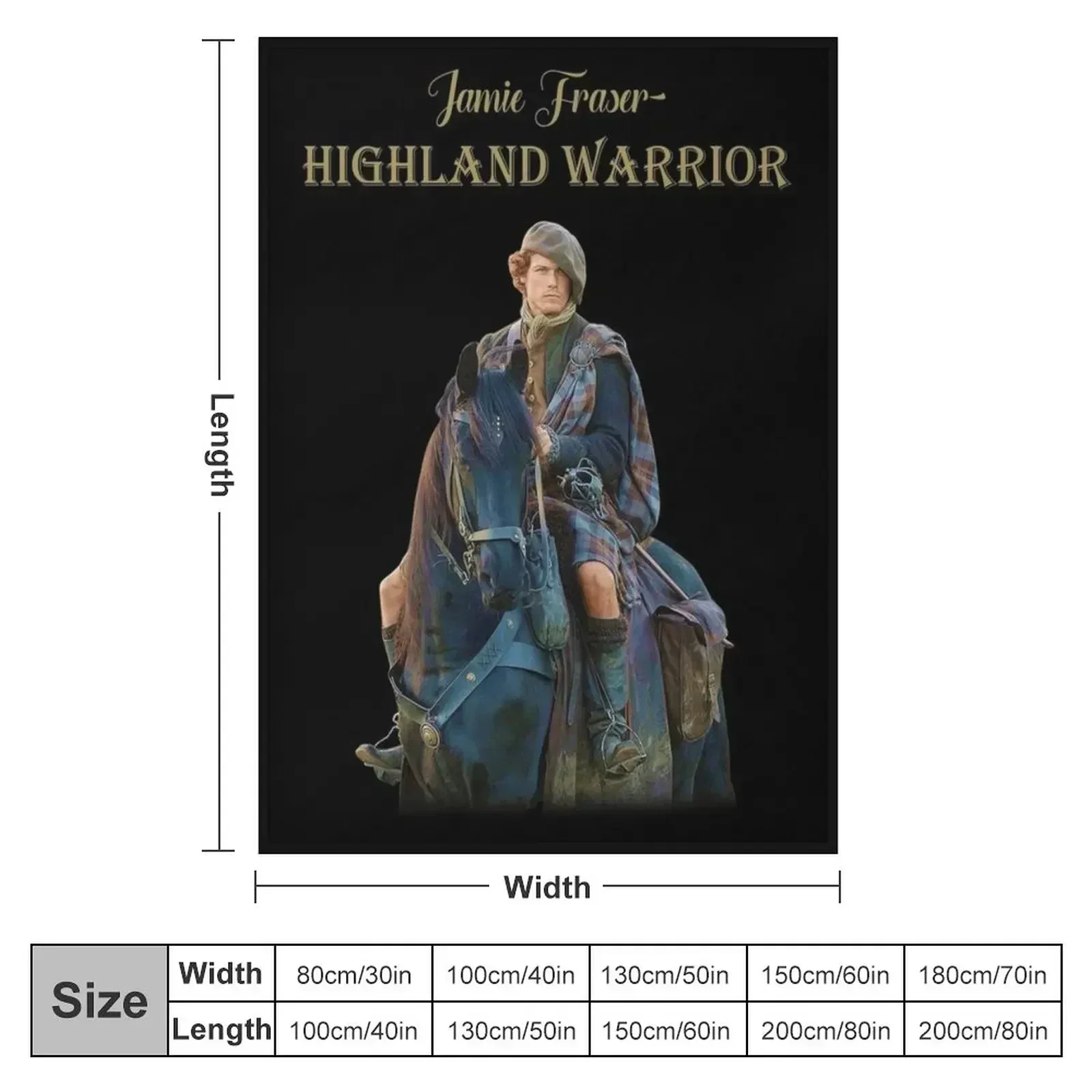 Jamie Fraser Highland Warrior Throw Blanket Decorative Throw Tourist Thin Hairy Flannel Beach Blankets